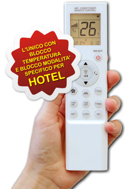Telecomando condizionatore con blocco temperatura: la soluzione intelligente per hotel e residence